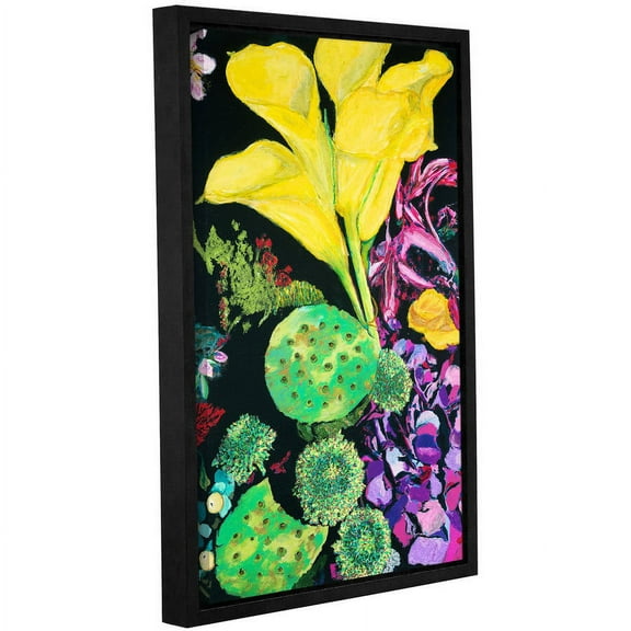 ArtWall Allan Friedlander "Yellow Cala" Gallery-wrapped Floater-framed Canvas