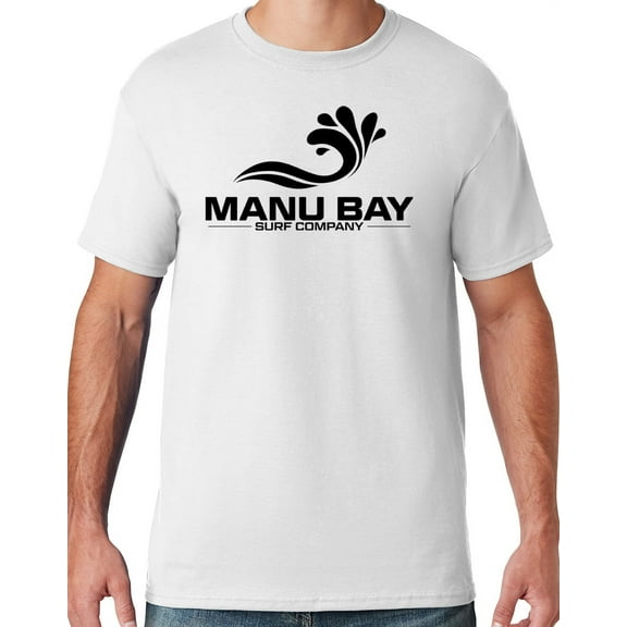 Mens Manu Bay Surf Company BLACK LOGO T-shirt, XL BLACK