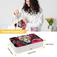 thumbnail image 5 of Rose Leopard Portable PU Leather Necklace Organizer with Removable Compartment and Jewelry Boxes - Necklace Holder/Jewelry Box, 5 of 6