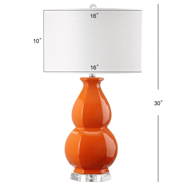 SAFAVIEH Juniper 30 in. H Ceramic Solid Table Lamp, Orange