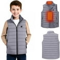 thumbnail image 5 of Heated Vests for Kids Girls Boys with 2 Heating Zones Intelligent Constant Temperature Sleeveless Jacket for Hiking Skiing New Girls Vests Tops Trendy Fall Gray 12 Years, 5 of 9