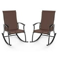 thumbnail image 1 of Gymax Set of 2 Outdoor Rocking Chair Patio Rocker w/ Breathable Fabric Brown, 1 of 5