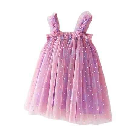 

Toddler Girls Sleeveless Dot Tulle Suspenders Princess Dress Dance Party Dresses Clothes Girls Leotard Dress