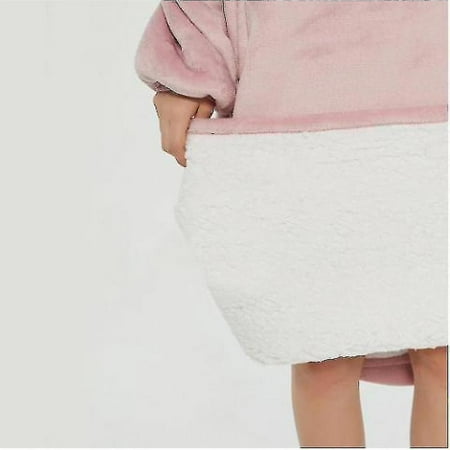 

Lazy blanket hooded blanket sweatshirt wear-resistant blanket men s and women s nightgown (Pink2)