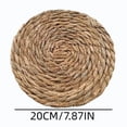 thumbnail image 3 of Ouuluon Placemats Heat Resistan Table Mats, 8X8in Natural Hand-Woven Place Mats for Plates Mugs Bowls Household Daily Dining Setting, 3 of 7