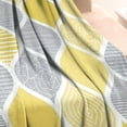 thumbnail image 3 of Yellow and Gray Geometric Quatrefoil Pattern Blanket,Comfortable Soft Flannel Throw Blanket,All Season,Warm Lightweight Blankets for Sofa Bed Couch Living Room Chair,30"x40", 3 of 4