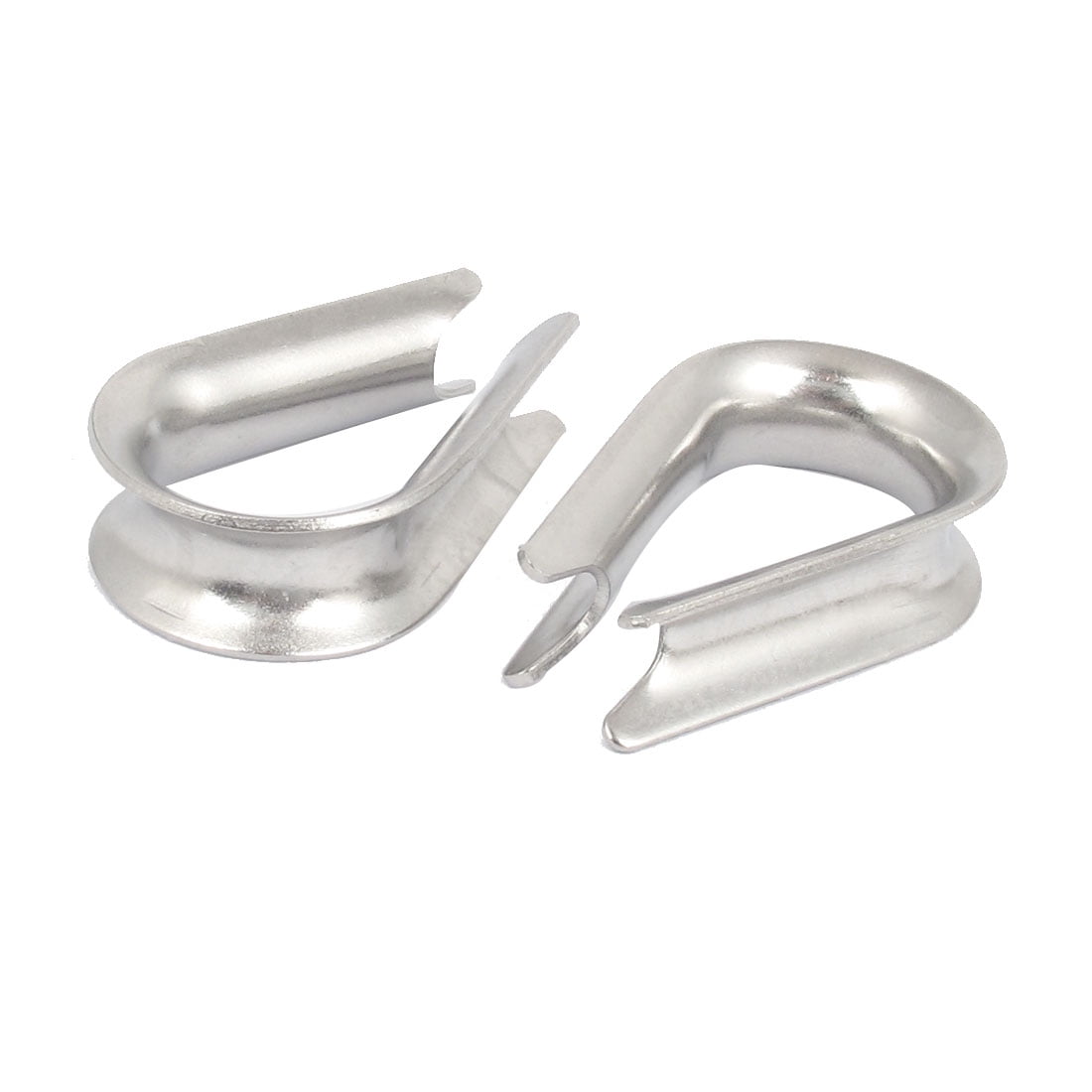 304 Stainless Steel 10mm 3/8" Wire Rope Cable Thimbles Silver Tone 2pcs