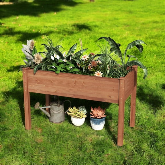 JESTOP 48x24x30inch Outdoor Elevated Wooden Planter Box