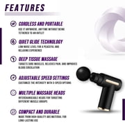 Muscle Massage Gun. Deep Tissue Percussion Massager. Wireless, Touchscreen, Portable. 4 Interchangeable Heads.