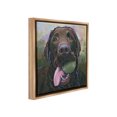 thumbnail image 4 of Stupell Industries Dog Playing Ball Portrait Animals & Insects Painting Brown Floater Framed Canvas Art Print Wall Art, 18 x 18, 4 of 10