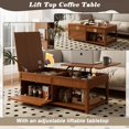 thumbnail image 5 of Lift-Top Coffee Table with Hidden Storage and Open Shelf - Apricot Brown, 5 of 10