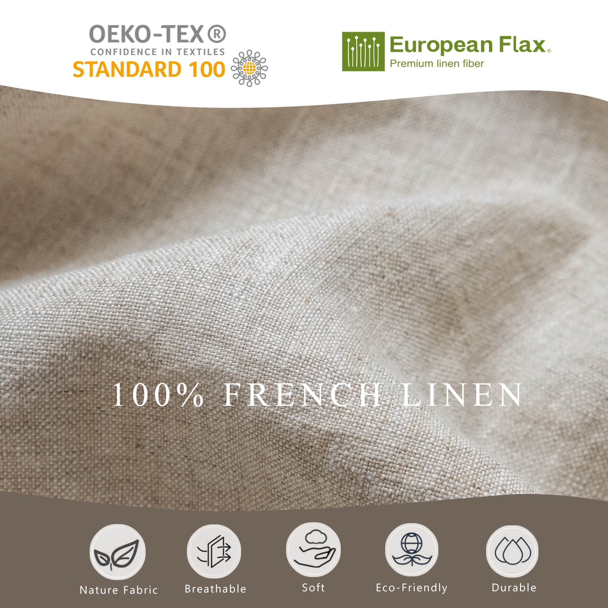 100% Pure Linen Duvet Cover with Button Closure and Corner Ties Soft & Breathable - Natural Full/Queen