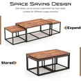 thumbnail image 3 of Nesting Coffee Tables,3 Piece Living Room Coffee Table, Rectangular Coffee Table Set,End Table Side Tables for Living Room Bedroom, 3 of 6