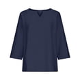 thumbnail image 4 of Oalirro Womens Long Sleeve Tops Dressy Casual V Neck Plus Size Womens Shirts Graphic Tees 4XL, 4 of 6