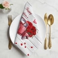 thumbnail image 2 of Happy Valentine's Day Cloth Napkins Set of 8 Red Love Car Roses Floral Wood Grain Soft Washable Square Dinner Napkins for Party Wedding Restaurant Hotel Cocktail 20x20 Inch, 2 of 9