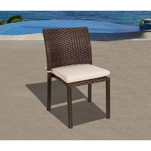 Liberty Outdoor All-Weather Wicker Side Chairs, Set of 4, Brown
