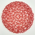 thumbnail image 2 of 3 Pcs Dining Table Placemats Set,14.96 Inch Round Kitchen Table Mats,Disposable Handwoven Paper Circle Placemats,Paper Woven Decorative Place Mat,for Dinning Decor Wedding Centerpiece,(Red,14.96 in), 2 of 5
