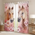 thumbnail image 2 of Erosebridal Farm Horse Black Out Curtains, Pink Flower Butterfly Curtains Pack of 2 (42x63 Each) for Girls, 2 of 6