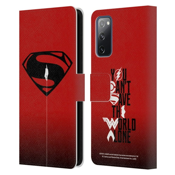Head Case Designs Officially Licensed Justice League Movie Superman Logo Art Red And Black Flight Leather Book Wallet Case Compatible with Samsung Galaxy S20 FE / 5G