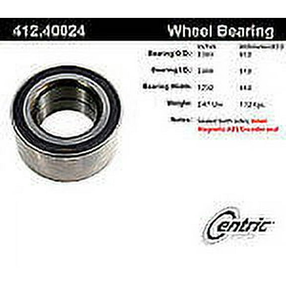 Centric 412.40024E Front Wheel Bearing Fits select: 2017-2020 HONDA CR-V, 2018-2020 HONDA ACCORD