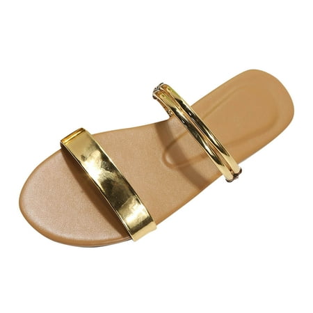 

Sngxgn Women s Square Open Toe Braided Sandals Slip On Low Block Heel Slide SandalsShower Slippers For Men Gold 6.5
