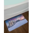 thumbnail image 2 of Winter Bath Mat, Idyllic Panorama of Winter Sunrise in Snow Covered Mountains Serenity Freshness, Non-Slip Plush Mat Bathroom Kitchen Laundry Room Decor, 29.5 X 17.5 Inches, Multicolor, Ambesonne, 2 of 2