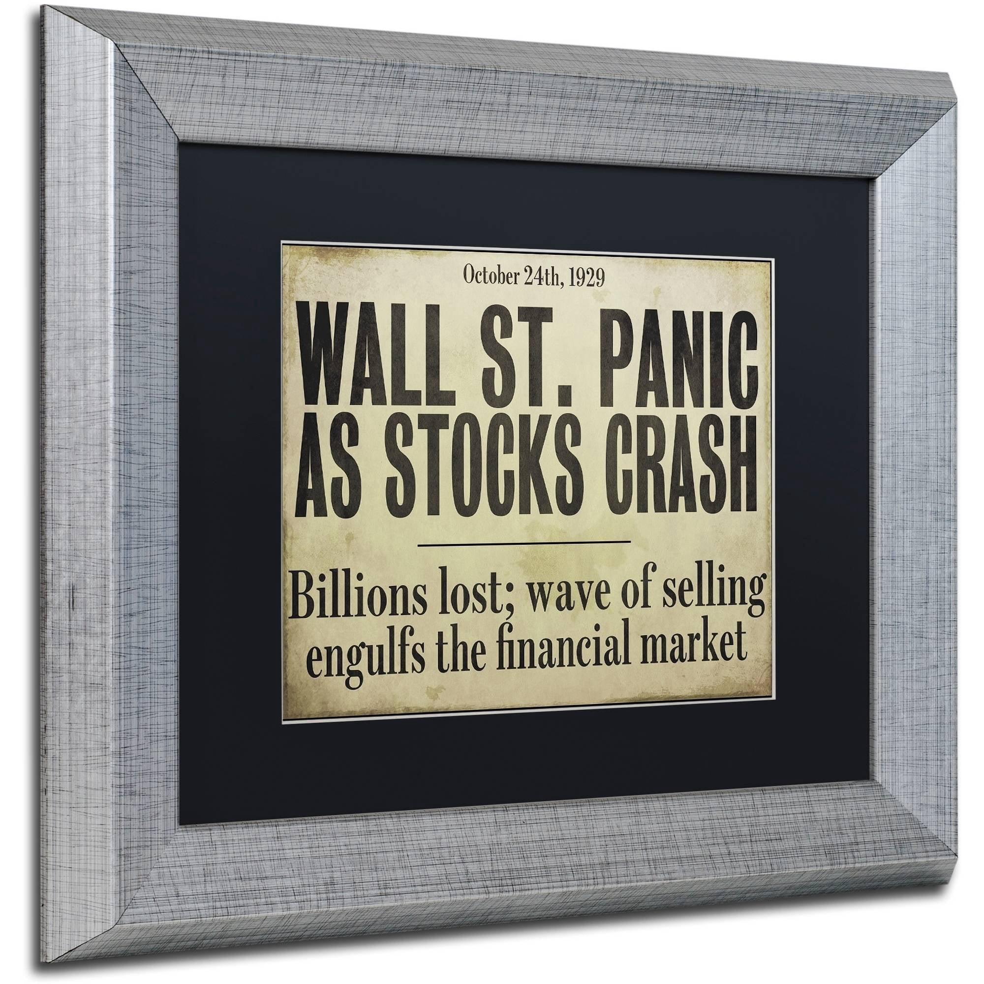 Trademark Fine Art "Wallstreet" Canvas Art by Color Bakery Black Matte, Silver Frame