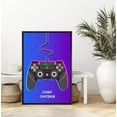 thumbnail image 3 of IDEA4WALL Framed Canvas Art Wall Decor Classic Video Game Handheld Controller in Neon Pink and Blue Pop Culture Media Digital Art Pop Art Comic for Dorm Home Office - 24"x36", 3 of 4