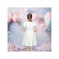 thumbnail image 5 of Sunny Fashion Girls Dress White Eyelet V Neck Flutter Sleeve Button Casual Daily Wear Holiday Party 10 Years, 5 of 5