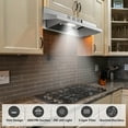 thumbnail image 3 of 30 inch Range Hood Under Cabinet, Stainless Steel Kitchen Vent Hood 280CFM, Built-in Kitchen Stove Hood w/Rocker Button Control, Ducted/Ductless Convertible Duct, 2 Speeds Fan, Bright LED Light, 3 of 7