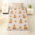 thumbnail image 3 of Erosebridal Capybara Kids Twin Sheet Sets, Cartoon Orange Fruit Bedding, 3-Piece, 3 of 5