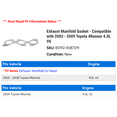thumbnail image 2 of Exhaust Manifold Gasket - Compatible with 2003 - 2009 Toyota 4Runner 4.0L V6 2004 2005 2006 2007 2008, 2 of 2