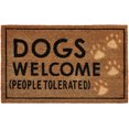 thumbnail image 1 of Dogs Welcome Door Mat Coir Doormat, 1 of 4