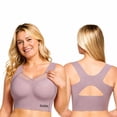 thumbnail image 2 of VISALY Women Seamless Wirefree Lifting Shaping Posture Corrector Bras Soft Padded Full Coverage T-Shirt Bra for Senior Comfy No Underwire Pull On Support High Impact Yoga Workout Bralette Pink Xl, 2 of 8