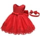thumbnail image 1 of Elegante vestido de lazo grande para niña, vestido Formal de baile para niñas, ropa de fiesta de noche, disfraz de princesa de 1er cumpleaños para bebés con diadema 4T (Etiqueta 110) Gao Jinjia LED, 1 of 2