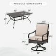 thumbnail image 7 of Sophia&William 7Pcs Outdoor Patio Dining Set Metal Table and Swivel Wicker Rattan Chairs Furntiure Set with Beige Cushions for 6, 7 of 7