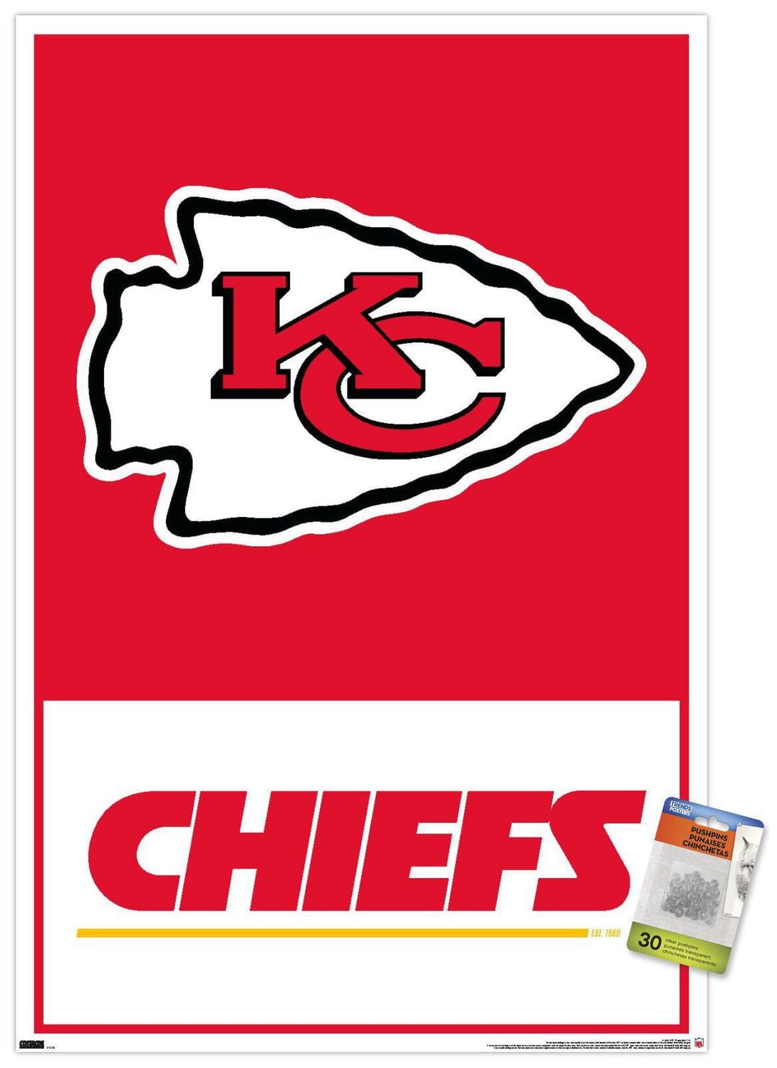 NFL Kansas City Chiefs - Logo 21 Wall Poster, 22.375" x 34"