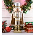 thumbnail image 5 of Ornativity Christmas Gold King Nutcracker Glittered Wooden Nutcracker Man with Fur Cape and Staff, 5 of 10