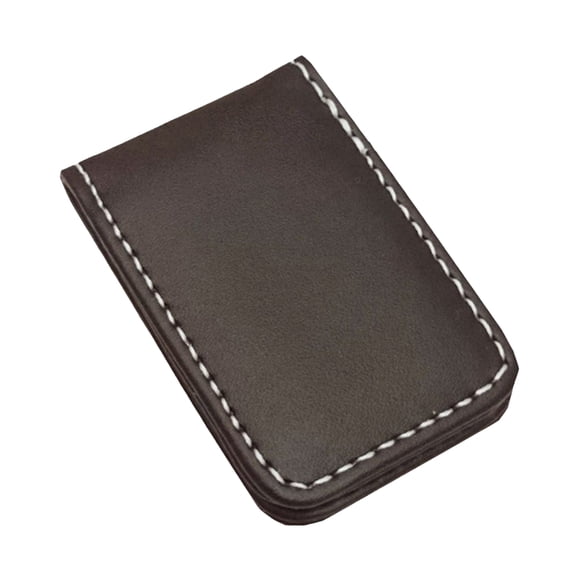 Clip de cuero PU para dinero, soporte profesional para dinero, tarjetero, Clip para hombres y mujeres Café_60x41x8mm Yuyangstore Clip de dinero