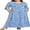 Blue white fl, variant on JuneFish Women's Plus Size Dresses 1X to 5X Crewneck Ruffle 3/4 Sleeve Casual Maxi Dress