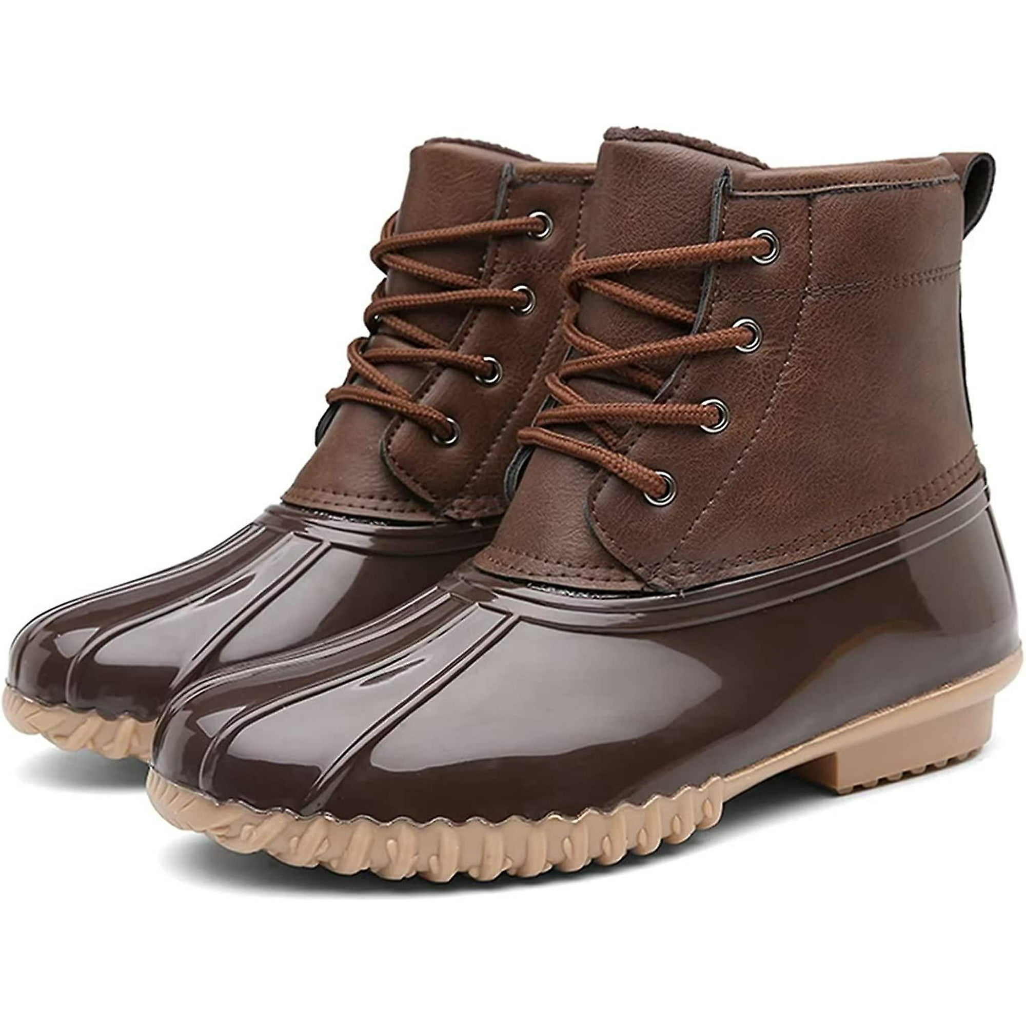 Women s Winter Duck Boots Waterproof Snow Boots With Lace Up Anti slip Shell Insulated Rain Boots COCHIE Walmart