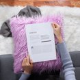 thumbnail image 3 of PiccoCasa Shaggy Faux Fur Throw Pillow Cover, 18"x18" Cushion Cover Cases for Sofa Couch Purple, 3 of 8