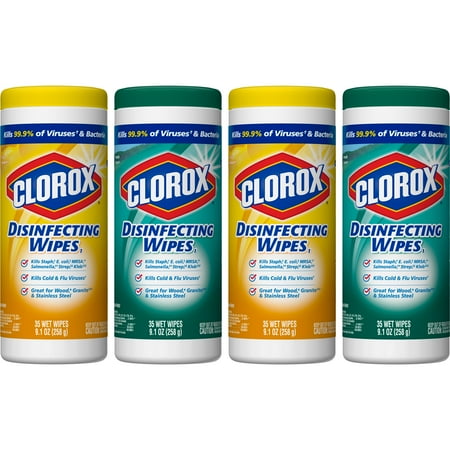 Clorox Disinfecting Wipes (140 ct Value Pack), Bleach Free Cleaning Wipes - 4 Pack - 35 ct Each