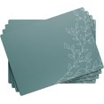 thumbnail image 4 of Royalty Art Napperons Boho Gris Sarcelle, Ensemble de 4 Pcs, Dessous en Liège Antidérapant, Surface Essuyable Résistante à la Chaleur pour la Protection de la Cuisine et de la Table à Manger, Motif Floral Mignon pour Déco de Ferme Ou Rustique, 4 of 5