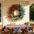 thumbnail image 5 of Virelaxpo Independence Day Morning Glory Wreath Artificial Flowers Home Decor Front Door Fence Windowsill Courtyard 4th of July, 5 of 7