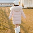 thumbnail image 6 of Girls Winter Jacket Thick Hooded Coats Warm Long Windproof Parka Coat Puffer Coat Padded Overcoat Outerwear Fleece Lined Kids Padded Jacket for Girls & Boys Autumn, Winter Clothes Pink 7-8Years, 6 of 7