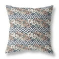 thumbnail image 2 of HomeRoots 413852 5 x 20 x 20 in. Navy Orange Blown Seam Broadcloth Floral Throw Pillow, 2 of 5