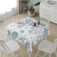 thumbnail image 6 of Turquoise Coastal Table Cloth Waterproof Tablecloths, Summer Beach Coral Shell Starfish Ocean Tablecloth Dining Table Cover for Kitchen Party Tabletop Outdoor, Square Tablecloth 60x60 Inch, 6 of 9