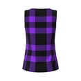 thumbnail image 5 of Lsque Purple Buffalo Plaid Printed Workout Tank Tops for Women, Athletic Sports Tank Tops, Compression Sleeveless Dry Fit Shirts,Sleeveless Yoga Shirt-, 5 of 9