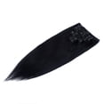 thumbnail image 3 of SAYFUT 20" Grade 6A 100% Remy Human Hair Weft Extensions Natural Straight Clip in Full Head 7 Piece 15 Clips (Jet Black), 3 of 5